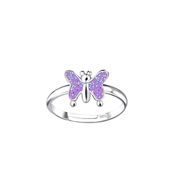 Wholesale Silver Butterfly Adjustable Ring