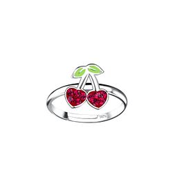 Wholesale Silver Cherry Adjustable Ring