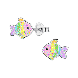 Wholesale Silver Fish Stud Earrings