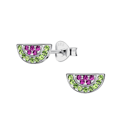 Wholesale Silver Watermelon Stud Earrings