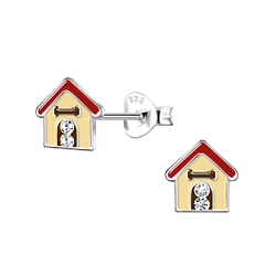 Wholesale Silver Dog House Stud Earrings