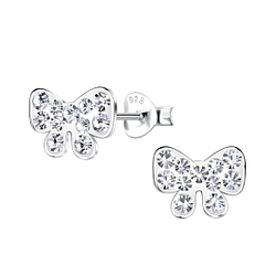 Wholesale Silver Bow Stud Earrings