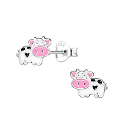 Wholesale Silver Cow Stud Earrings