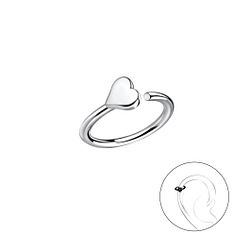 Wholesale Silver Heart Helix Hoop