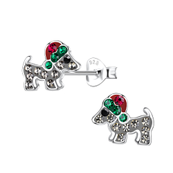 Wholesale Silver Dog Stud Earrings