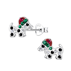 Wholesale Silver Dog Stud Earrings