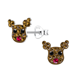 Wholesale Silver Reindeer Stud Earrings