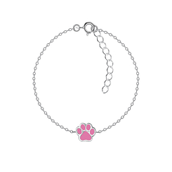 Wholesale Silver Paw Print Bracelet