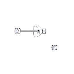 Wholesale 2mm Cubiz Zirconia Silver Stud Earrings