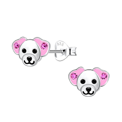 Wholesale Silver Dog Stud Earrings