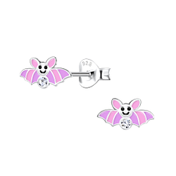 Wholesale Silver Bat Stud Earrings