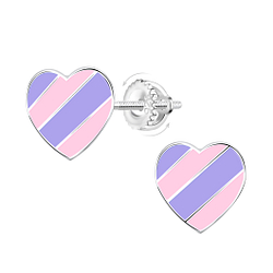 Wholesale Silver Heart Screw Back Earrings