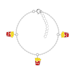 Wholesale Silver French Fries Bracelet