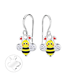 Wholesale Silver Crystal Bee Earrings