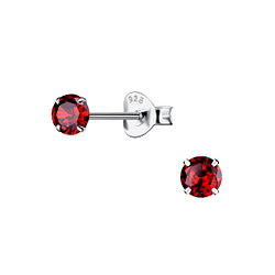 Wholesale 4mm Round Cubic Zirconia Silver Stud Earrings