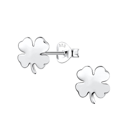 Wholesale Silver Clover Stud Earrings