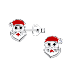 Wholesale Silver Santa Clause Stud Earrings