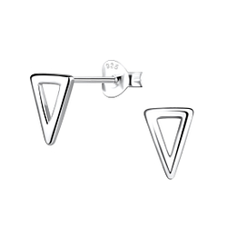 Wholesale Silver Triangle Stud Earrings