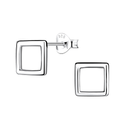 Wholesale Silver Square Stud Earrings