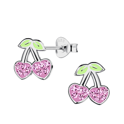 Wholesale Silver Cherry Stud Earrings