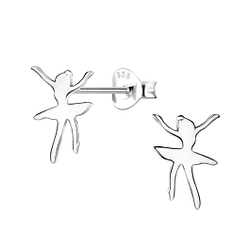 Wholesale Silver Ballerina Stud Earrings