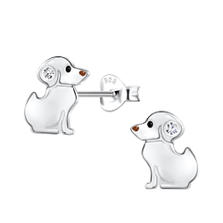 Wholesale Silver Dog Stud Earrings