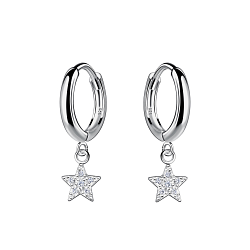 Wholesale Silver Star Charm Huggie Earrings