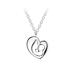 Wholesale Silver Mom and Baby Necklace