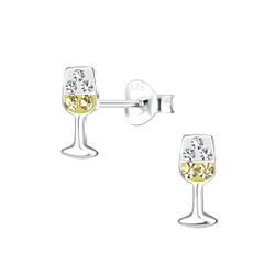 Wholesale Silver Wine Glass Stud Earrings