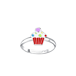 Wholesale Silver Cupcake Adjustable Ring