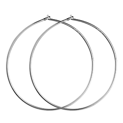 Wholesale 38mm Silver Wire Hoop Earrings – Pack of 5 Pairs