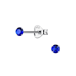 Wholesale 3mm Round Cubic Zirconia Silver Stud Earrings