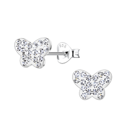 Wholesale Silver Butterfly Stud Earrings