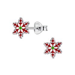 Wholesale Silver Snowflake Stud Earrings