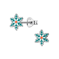 Wholesale Silver Snowflake Stud Earrings