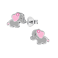 Wholesale Silver Elephant Stud Earrings