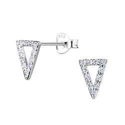 Wholesale Silver Triangle Stud Earrings