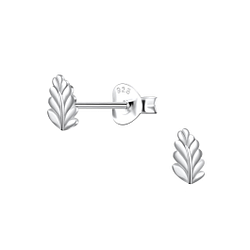 Wholesale Silver Leaf Stud Earrings