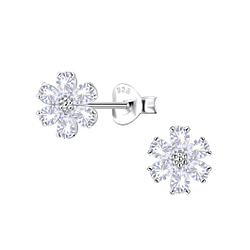 Wholesale Silver Flower Stud Earrings