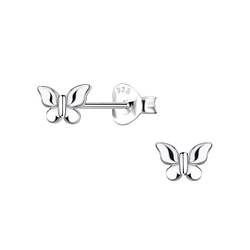 Wholesale Silver Butterfly Stud Earrings