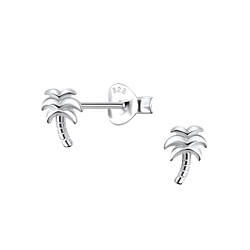 Wholesale Silver Palm Tree Stud Earrings