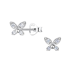 Wholesale Silver Butterfly Stud Earrings