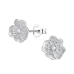 Wholesale Silver Flower Stud Earrings