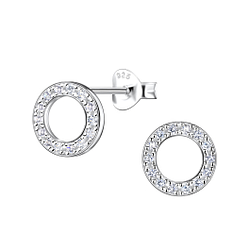 Wholesale Silver Circle Stud Earrings