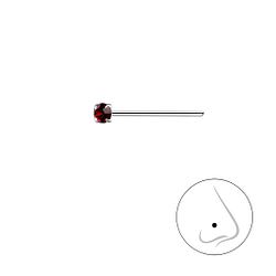 Wholesale 2mm Round Crystal Silver Nose Stud
