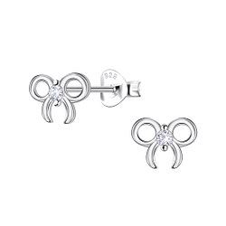 Wholesale Silver Bow Stud Earrings