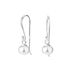 Wholesale 6mm Fresh Water Pearl Silver Earrings