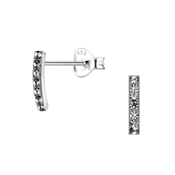 Wholesale Silver Crystal Bar Stud Earrings