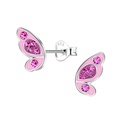 Wholesale Silver Butterfly Stud Earrings