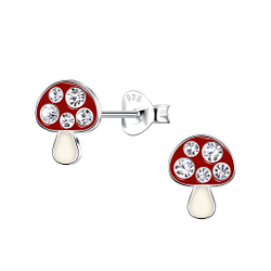 Wholesale Silver Mushroom Stud Earrings